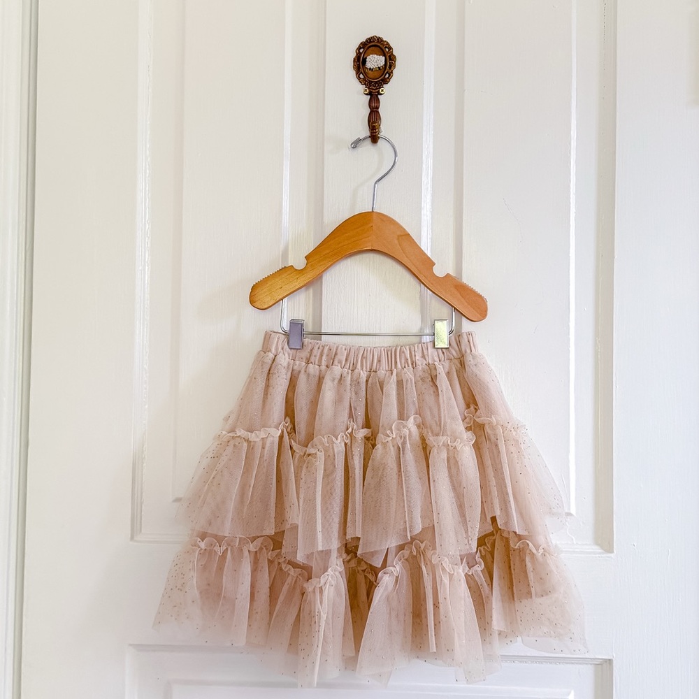 Mayoral Tan Tulle Skirt Whimsical Midi